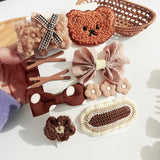 Fuzzy Teddy Bear Neutral Hair Bow Sets For Fall and Winter! Hair Accessories! FreckledFoxCompany