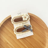 Fuzzy Teddy Bear Neutral Hair Bow Sets For Fall and Winter! Hair Accessories! FreckledFoxCompany