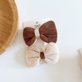 Fuzzy Teddy Bear Neutral Hair Bow Sets For Fall and Winter! Hair Accessories! FreckledFoxCompany