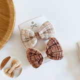 Fuzzy Teddy Bear Neutral Hair Bow Sets For Fall and Winter! Hair Accessories! FreckledFoxCompany