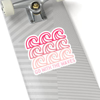Go With The Waves Ombre Pink Vinyl Sticker! FreckledFoxCompany