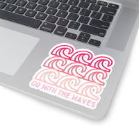 Go With The Waves Ombre Pink Vinyl Sticker! FreckledFoxCompany