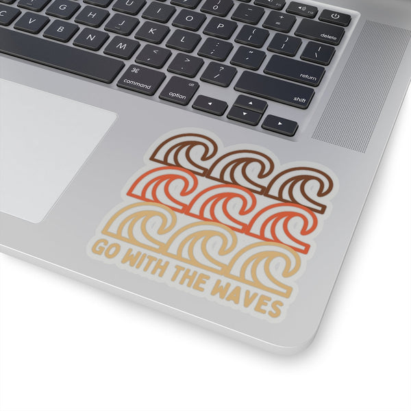 Go With the Waves Brown Ombre Vinyl Sticker! FreckledFoxCompany