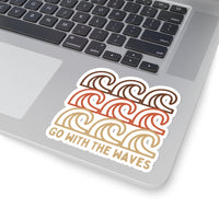 Go With the Waves Brown Ombre Vinyl Sticker! FreckledFoxCompany