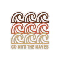 Go With the Waves Brown Ombre Vinyl Sticker! FreckledFoxCompany