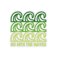 Go with the Waves Green Ombre Vinyl Sticker! FreckledFoxCompany