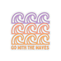 Go with the Waves Purple and Coral Vinyl Sticker! FreckledFoxCompany