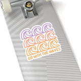 Go with the Waves Purple and Coral Vinyl Sticker! FreckledFoxCompany