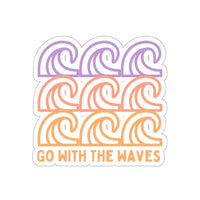 Go with the Waves Purple and Coral Vinyl Sticker! FreckledFoxCompany