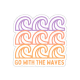 Go with the Waves Purple and Coral Vinyl Sticker! FreckledFoxCompany