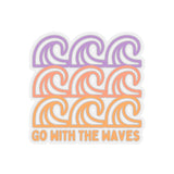 Go with the Waves Purple and Coral Vinyl Sticker! FreckledFoxCompany
