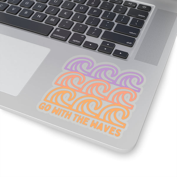 Go with the Waves Purple and Coral Vinyl Sticker! FreckledFoxCompany