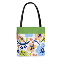 Green Floral Tote Bag! Accessories, Gym Tote Bag, Beach Tote Bag! FreckledFoxCompany