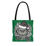 Grinchy Leopard Print Green Tote Bag! Winter Vibes! FreckledFoxCompany