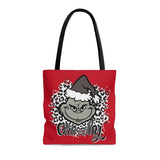 Grinchy Leopard Print Red Tote Bag! Winter Vibes! FreckledFoxCompany