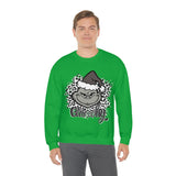 Grinchy Unisex Leopard Print Crewneck Sweatshirt! Winter Vibes! FreckledFoxCompany