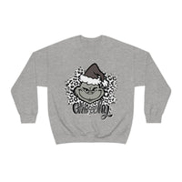 Grinchy Unisex Leopard Print Crewneck Sweatshirt! Winter Vibes! FreckledFoxCompany