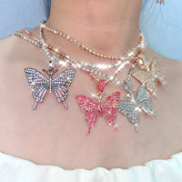 Statement Big Butterfly Pendant Necklace!