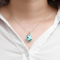 Chic Transparent Resin Ball Moon Pendant Necklace!