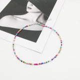 Simple Choker Necklace Women's Fashion Seed Beads Stand Necklace!