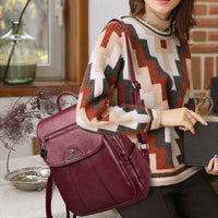 5 Color Women Soft Leather Backpacks! Vintage Hand Bags!