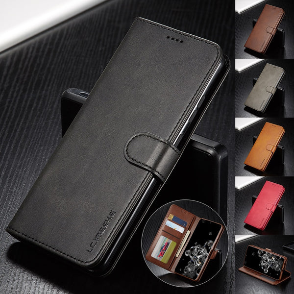Leather Case for Samsung Galaxy S20 FE S21 Ultra A71 A51 Note 20 10 Plus A70 A50 A20 A52s S9 S8 Plus S7 Edge Wallet Flip Cover! Phone Case!