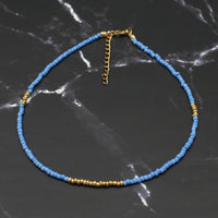 Boho Handmade Rainbow Seed Beads Simple Choker Necklace!