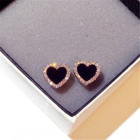 Engagement Enamel Cute Heart Stud Earrings!