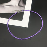 Simple Choker Necklace Women's Fashion Seed Beads Stand Necklace!