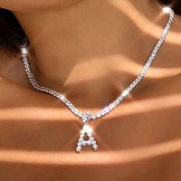 Ice out A-Z Letter Initial Pendant Necklace!