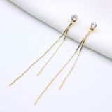 Vintage Glossy Arc Bar Long Tassel Drop Earrings!