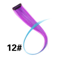 Synthetic Clip In One Piece Hair Extensions, 50Cm Straight Long Hairpieces, Women Girls Rainbow 57 Colors 12G/Pcs! Hair Accessories!