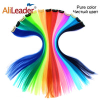 Synthetic Clip In One Piece Hair Extensions, 50Cm Straight Long Hairpieces, Women Girls Rainbow 57 Colors 12G/Pcs! Hair Accessories!