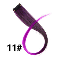 Synthetic Clip In One Piece Hair Extensions, 50Cm Straight Long Hairpieces, Women Girls Rainbow 57 Colors 12G/Pcs! Hair Accessories!