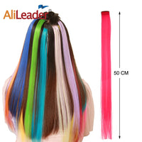 Synthetic Clip In One Piece Hair Extensions, 50Cm Straight Long Hairpieces, Women Girls Rainbow 57 Colors 12G/Pcs! Hair Accessories!