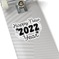 Happy New Year 2022 Sticker! Cut To Edge, Durable, Flexible, white, transparent! FreckledFoxCompany