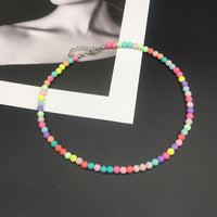 Simple Choker Necklace Women's Fashion Seed Beads Stand Necklace!