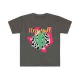 Hey Yall Texas Cow Print Graphic Tees! Unisex, Ultra Soft, 100% Cotton! FreckledFoxCompany
