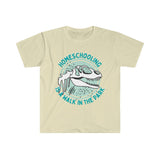 Homeschooling is a walk in the park Unisex Graphic Tees! Blue Version! Ultra Soft! Back to School! FreckledFoxCompany
