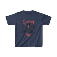 Hoping Rudolph Eats The Naughty List Unisex Kids Heavy Cotton Graphic Tees! Foxy Kids! Winter Vibes! FreckledFoxCompany