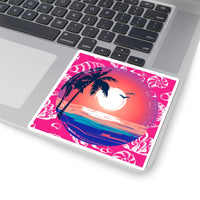 Hot Pink Sunset Beach Vinyl Sticker! FreckledFoxCompany