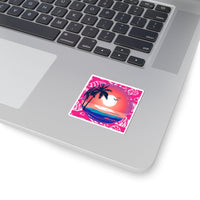 Hot Pink Sunset Beach Vinyl Sticker! FreckledFoxCompany