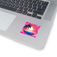 Hot Pink Sunset Beach Vinyl Sticker! FreckledFoxCompany