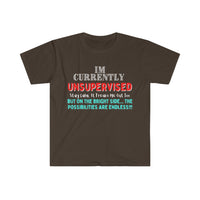 I'm Currently Unsupervised Sarcastic Unisex Graphic Tees! Ultra Soft! Multiple Colors Available! FreckledFoxCompany