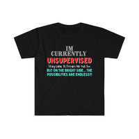 I'm Currently Unsupervised Sarcastic Unisex Graphic Tees! Ultra Soft! Multiple Colors Available! FreckledFoxCompany
