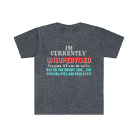I'm Currently Unsupervised Sarcastic Unisex Graphic Tees! Ultra Soft! Multiple Colors Available! FreckledFoxCompany