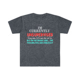 I'm Currently Unsupervised Sarcastic Unisex Graphic Tees! Ultra Soft! Multiple Colors Available! FreckledFoxCompany