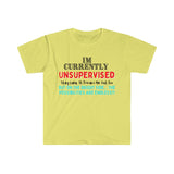 I'm Currently Unsupervised Sarcastic Unisex Graphic Tees! Ultra Soft! Multiple Colors Available! FreckledFoxCompany