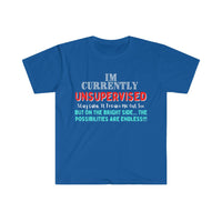 I'm Currently Unsupervised Sarcastic Unisex Graphic Tees! Ultra Soft! Multiple Colors Available! FreckledFoxCompany
