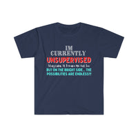 I'm Currently Unsupervised Sarcastic Unisex Graphic Tees! Ultra Soft! Multiple Colors Available! FreckledFoxCompany